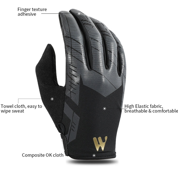 WEST BIKING YP0211207 Riding Full Finger Gloves Road Bike Mountain Bike Locomotive Shock Absorber Gloves Reluova