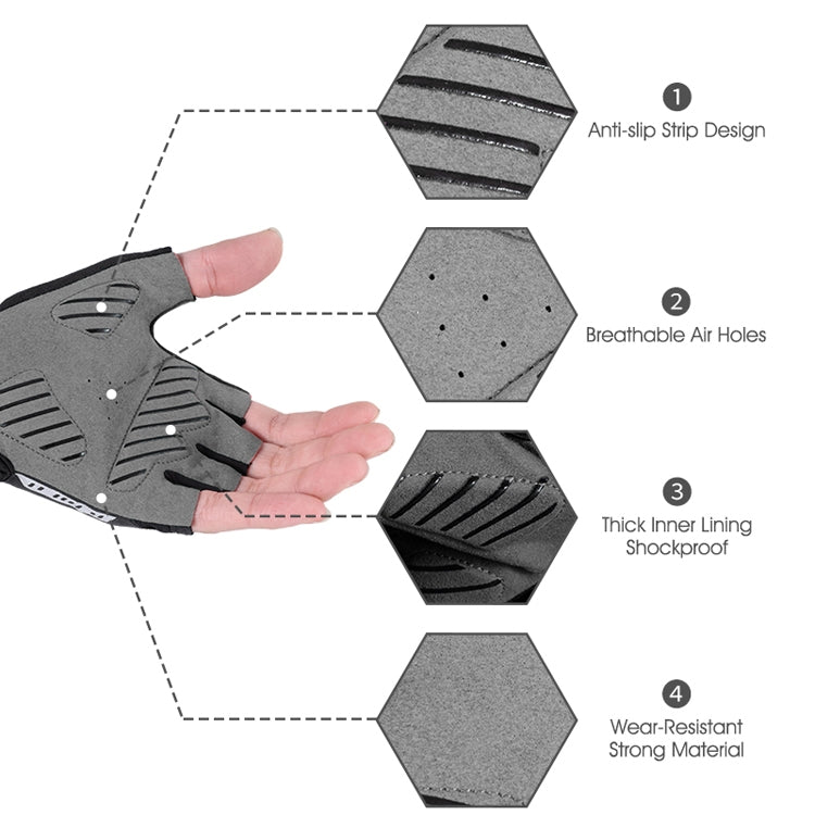 WEST BIKING YP0211210 Mountain Cycling Gloves Half Finger Breathable Anti-Slip Gloves Riding Equipment Reluova