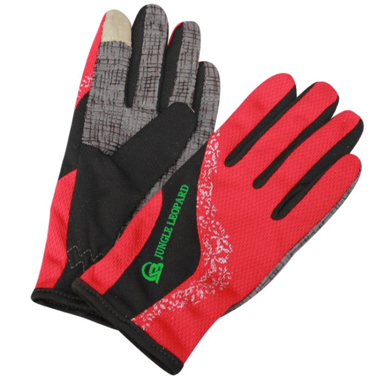 JUNGLE LEOPARD Outdoor Sports Mountaineering Full Finger Gloves Mesh Touch Screen Anti-Skid Gloves Reluova