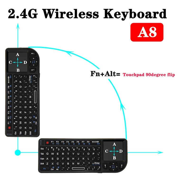 A8 Mini Wireless Mouse And Keyboard With Laser Touchpad Keyboard My Store