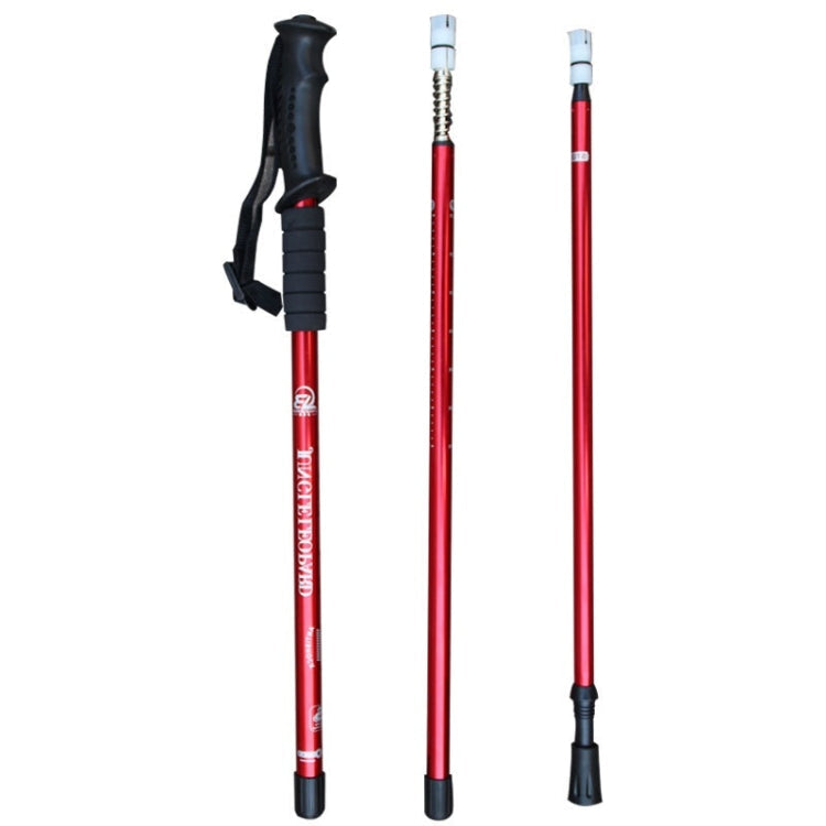 JUNGLELEOPARD 3-Section Straight Handle Aluminum Trekking Pole Multifunctional Walking Hand Crutches Reluova