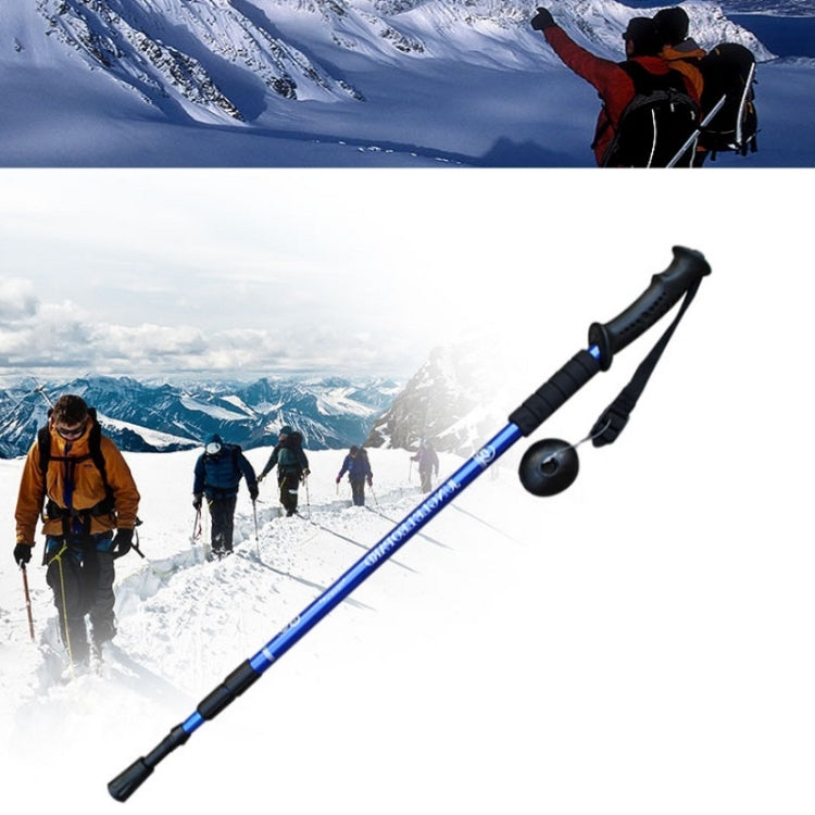 JUNGLELEOPARD 3-Section Straight Handle Aluminum Trekking Pole Multifunctional Walking Hand Crutches Reluova