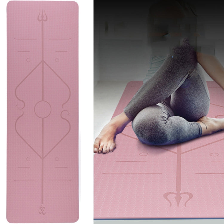 BSJ002 TPE Double Layer Two-Color Yoga Mat Fitness Mat with Body Line