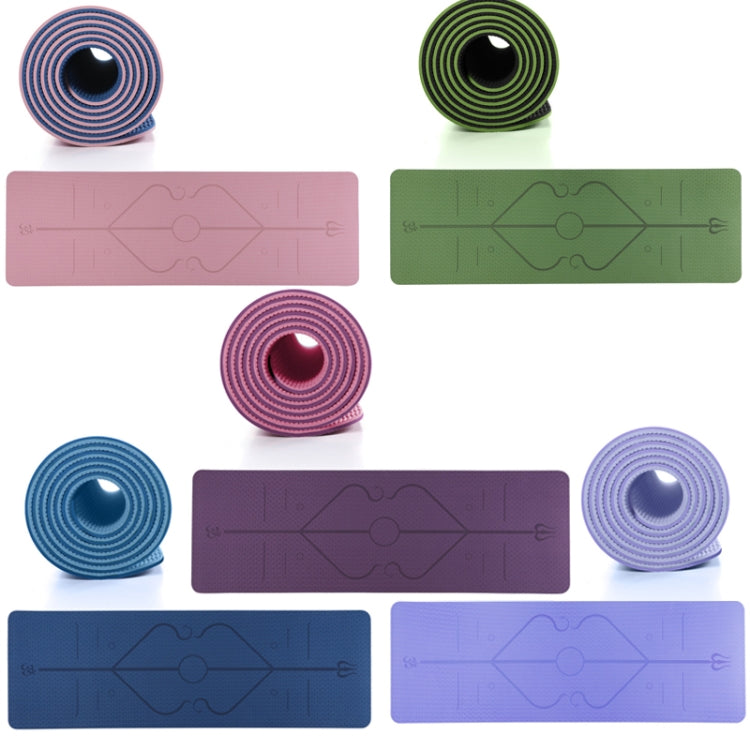 BSJ002 TPE Double Layer Two-Color Yoga Mat Fitness Mat with Body Line Reluova