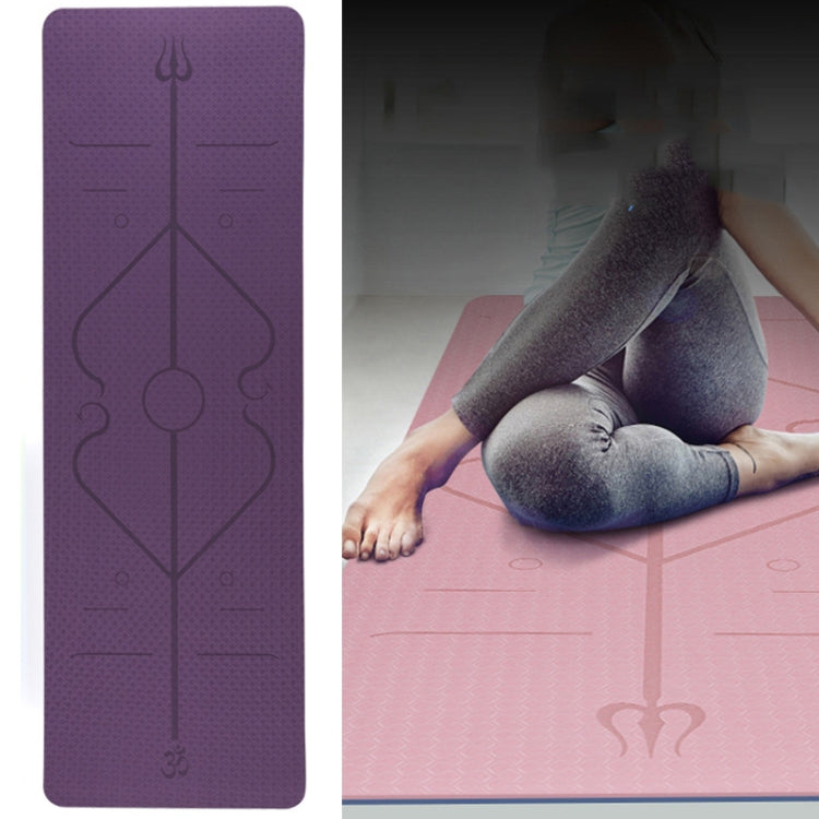 BSJ002 TPE Double Layer Two-Color Yoga Mat Fitness Mat with Body Line Reluova