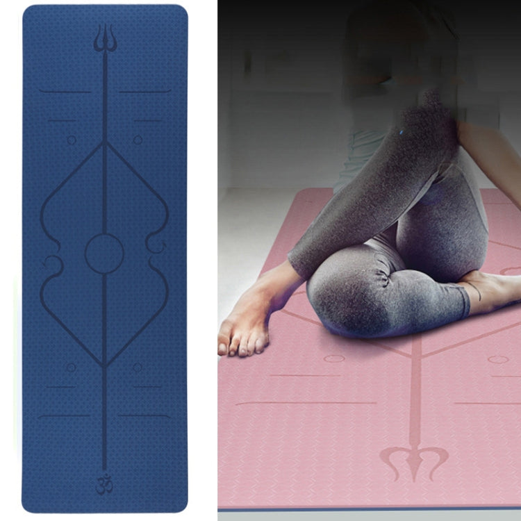 BSJ002 TPE Double Layer Two-Color Yoga Mat Fitness Mat with Body Line Reluova