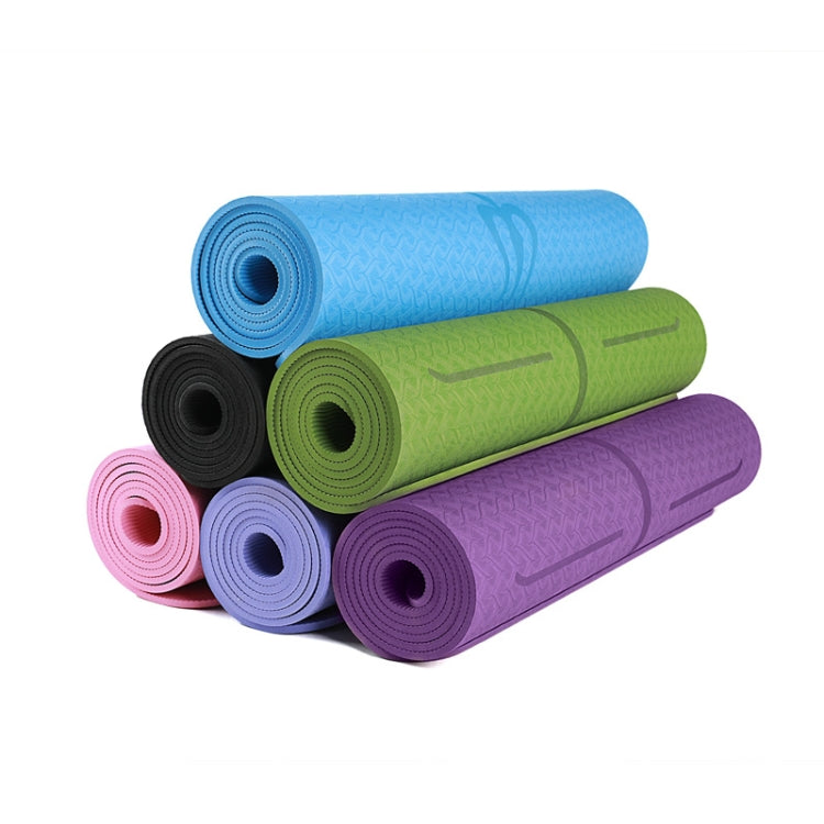 BSJ002 TPE Double Layer Two-Color Yoga Mat Fitness Mat with Body Line Reluova