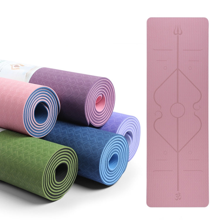 BSJ002 TPE Double Layer Two-Color Yoga Mat Fitness Mat with Body Line Reluova