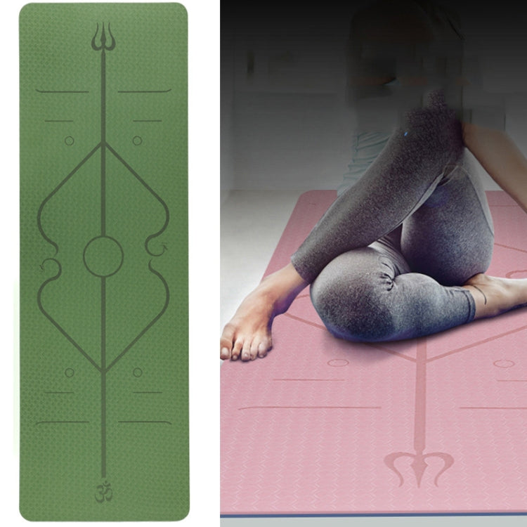 BSJ002 TPE Double Layer Two-Color Yoga Mat Fitness Mat with Body Line Reluova