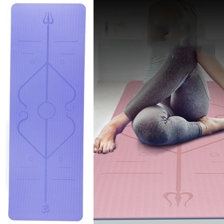 BSJ002 TPE Double Layer Two-Color Yoga Mat Fitness Mat with Body Line Reluova