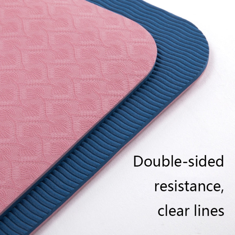 BSJ002 TPE Double Layer Two-Color Yoga Mat Fitness Mat with Body Line Reluova