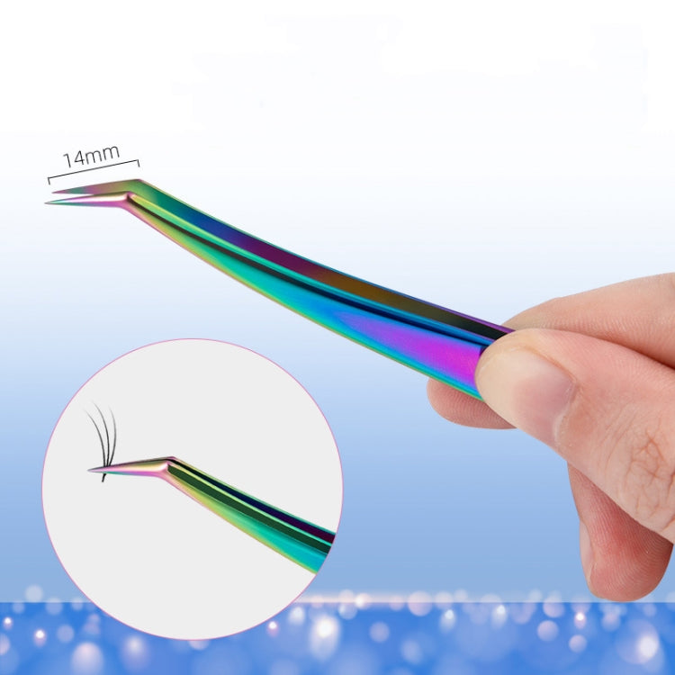 Nail Art Eyelash Tweezers Stainless Steel Colorful High Precision Grafting Eyelash Curler