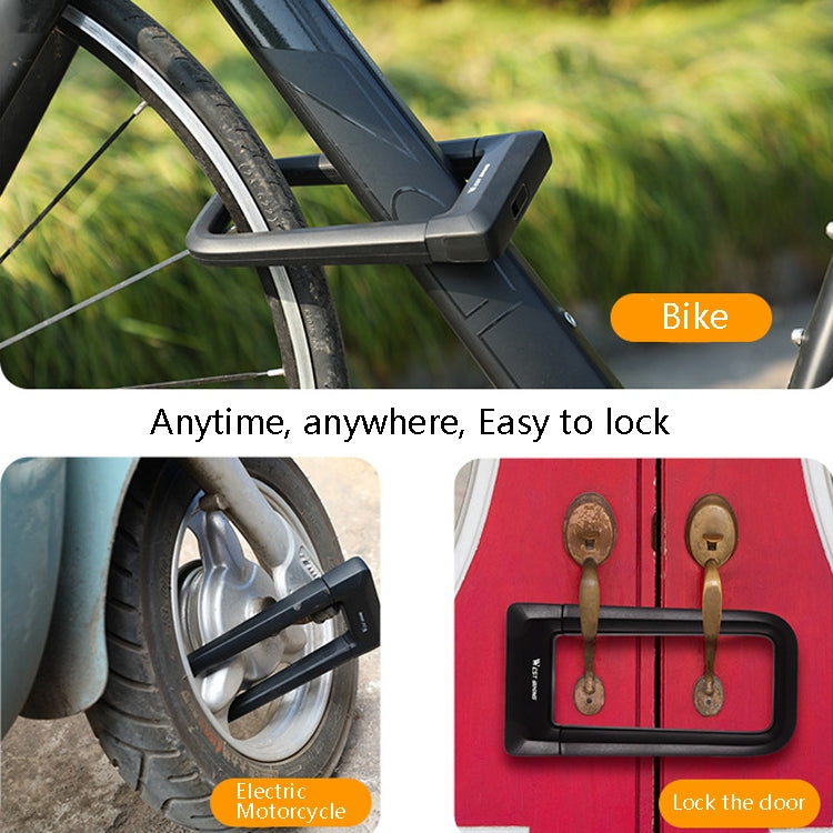 West Biking Silicone U-Shaped Lock Bicycle Lock Universal Waterproof Anti-Collision Alloy Key Lock Reluova