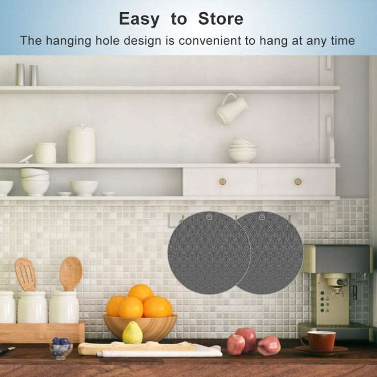 Geometry Kitchen Silicone Pot Holder Heat Insulation Pad Round(Black) Reluova