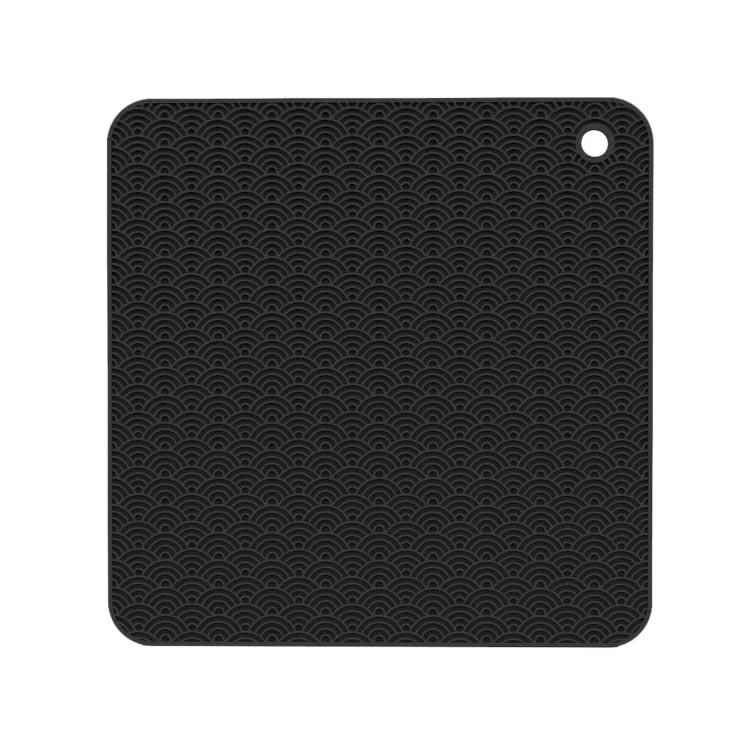 Geometry Kitchen Silicone Pot Holder Heat Insulation Pad Round(Black) Reluova