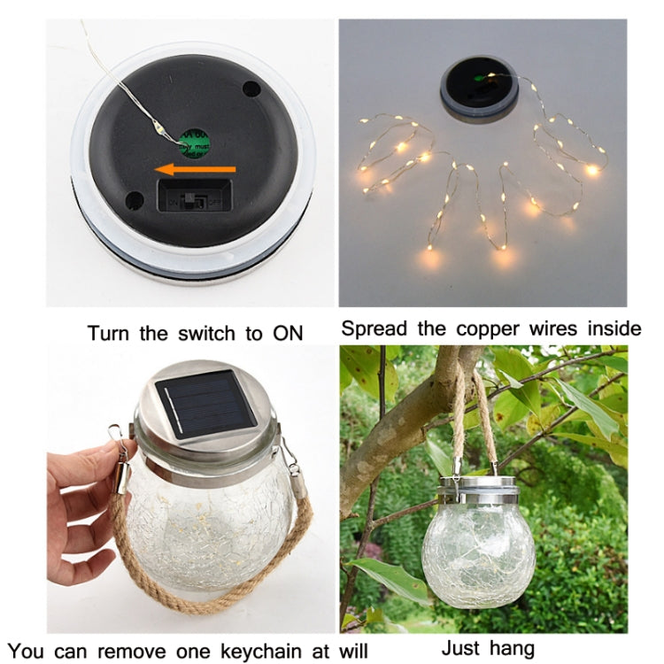 20 LED Solar Energy Glass Bottle Pendent Lamp IP44 Waterproof Outdoor Garden Decoration Light-Reluova