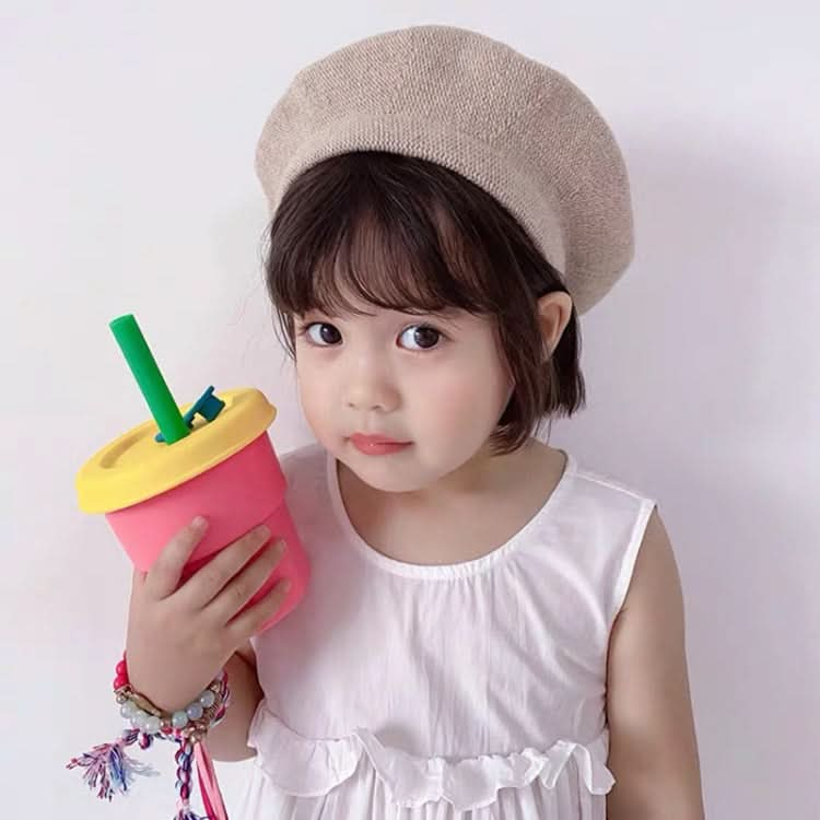 Children Silicone Straw Cups Drop And High Temperature Resistant Water Cups Reluova