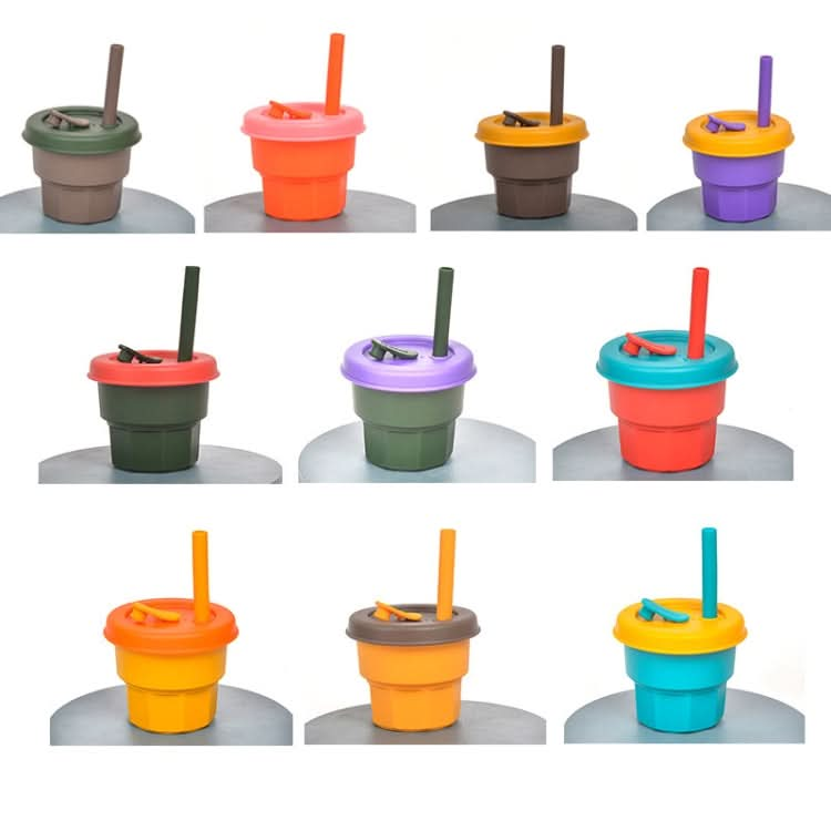 Children Silicone Straw Cups Drop And High Temperature Resistant Water Cups Reluova