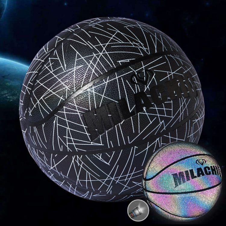 MILACHIC Number 7 Rainbow Reflective Cool Basketball