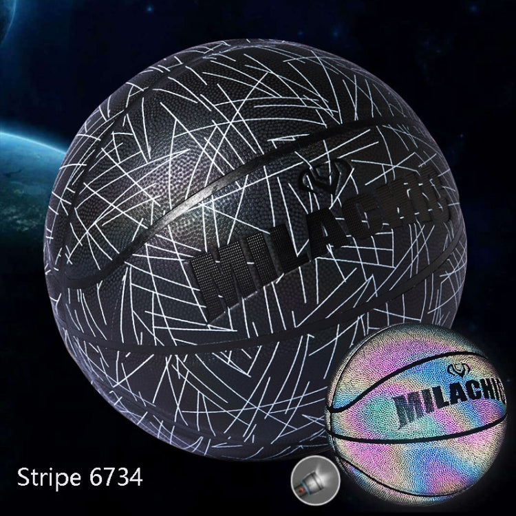 MILACHIC Number 7 Rainbow Reflective Cool Basketball