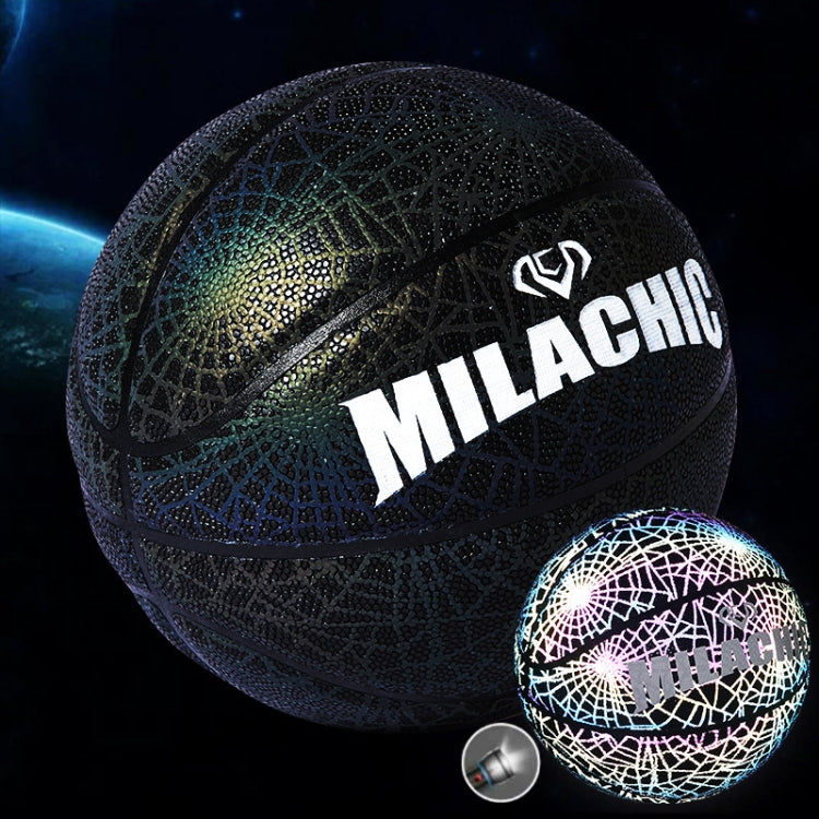 MILACHIC Number 7 Rainbow Reflective Cool Basketball Reluova