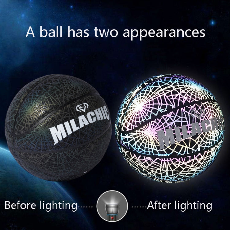 MILACHIC Number 7 Rainbow Reflective Cool Basketball