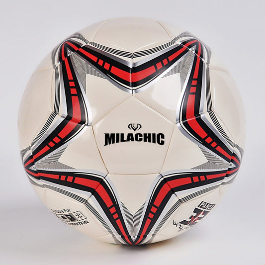 MILACHIC Big Five-pointed Star Pattern Explosion-Proof PU Leather Competition Training Football Reluova