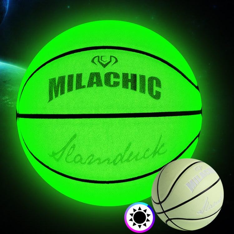 MILACHIC Number 7 Fluorescent Green Holographic Reflective Basketball Reluova