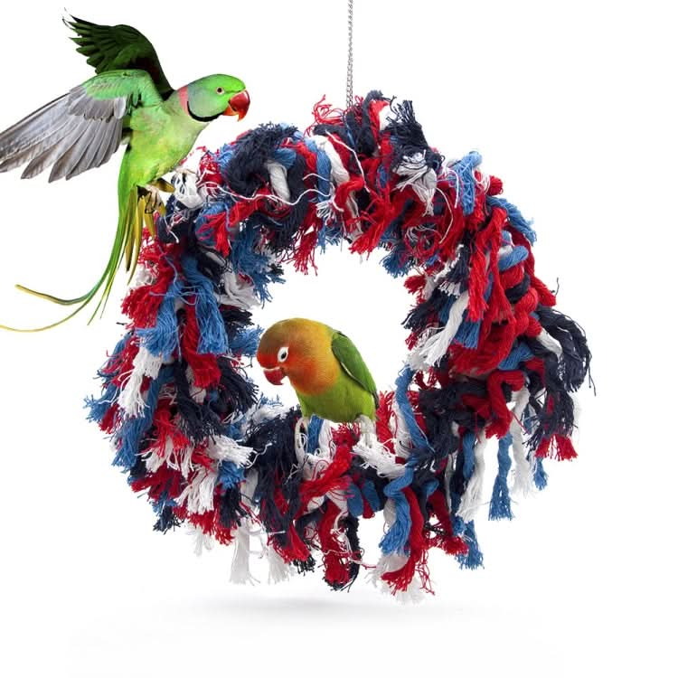 Bird Chew Toy Parrot Swing Cotton Rope Ring Swing Cotton Ring - Reluova