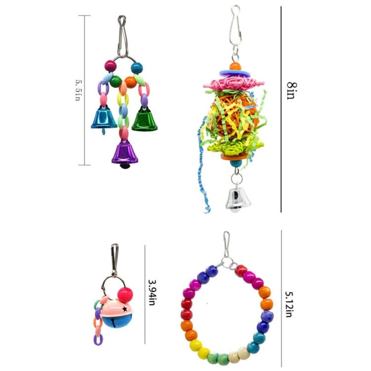 10 in 1 Parrot Toy Set Ladder Mirror String Of Bells - Reluova