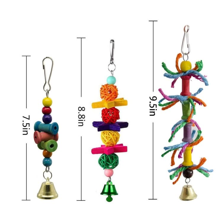 10 in 1 Parrot Toy Set Ladder Mirror String Of Bells - Reluova