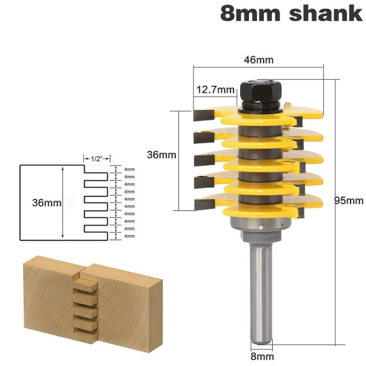 Woodworking Tenon Milling Cutter 8-Handle Jigsaw Finger Joint Cutter My Store