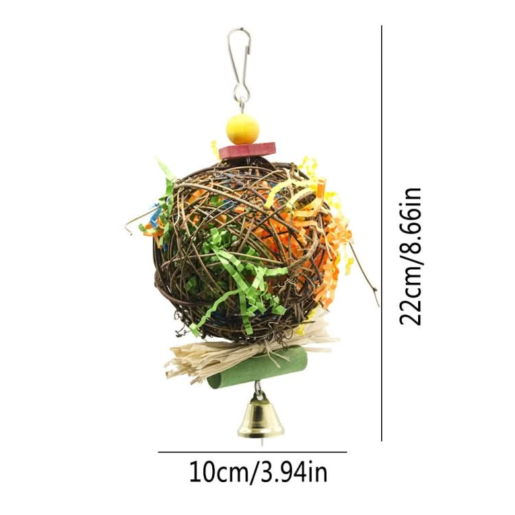 2 in 1 Parrot Toy Sepak Takraw Paper Brushed Grass Bite Ball-Reluova