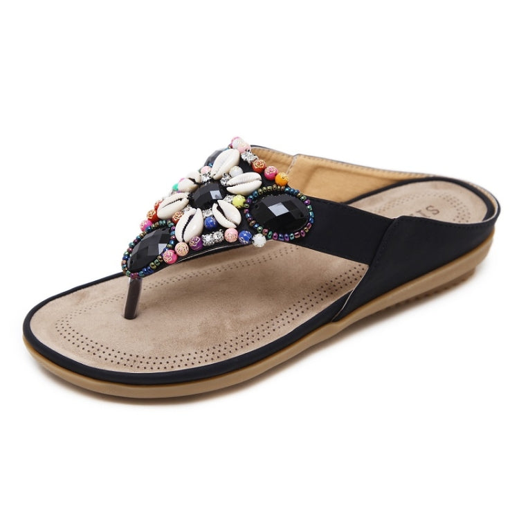 Ladies Summer Bohemian Sandals Seaside Retro Beaded Shell Slippers, Series 1 Reluova