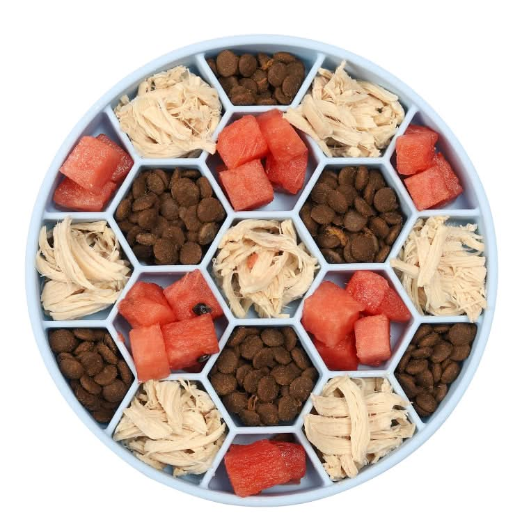 Pet Slow Eating Anti-Choke Slip Bowl Silicone Suction Cup Honeycomb Bowl - Reluova