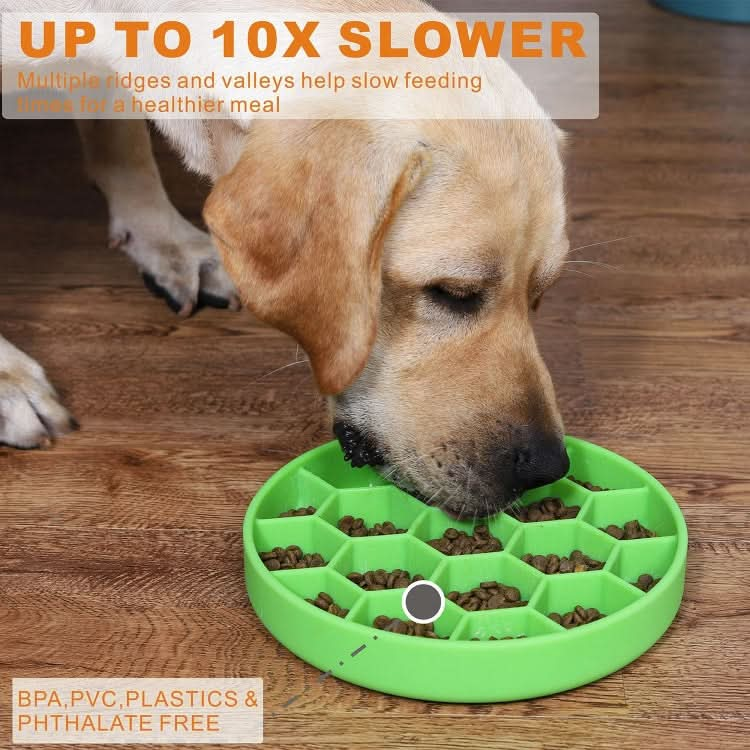 Pet Slow Eating Anti-Choke Slip Bowl Silicone Suction Cup Honeycomb Bowl - Reluova