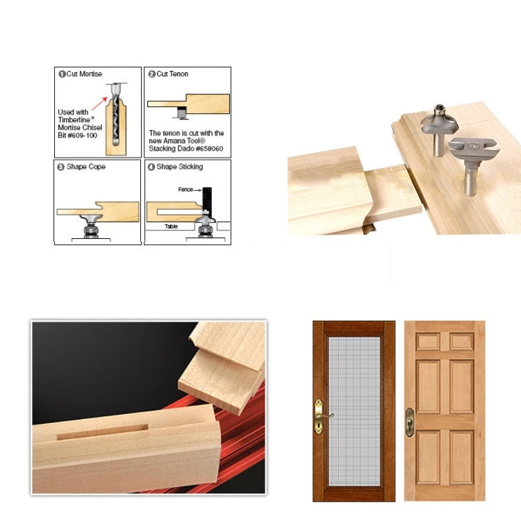 2 PCS/Set Door Frame Tenon Cutter Woodworking Engraving Milling Cutter