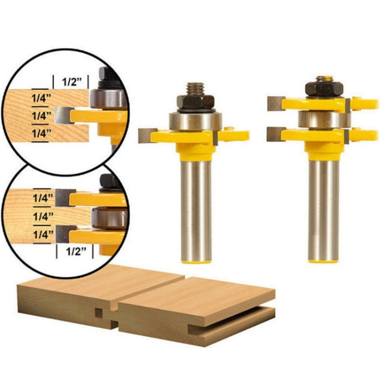 2 PCS/Set 1/2 Handle 3 Tooth Woodworking Milling Cutter-Reluova