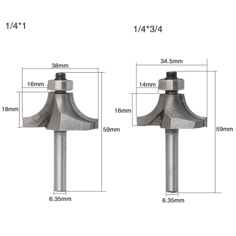 4 PCS/Set Round Corner Woodworking Cutter Trimming Machine Alloy Cutter Head My Store