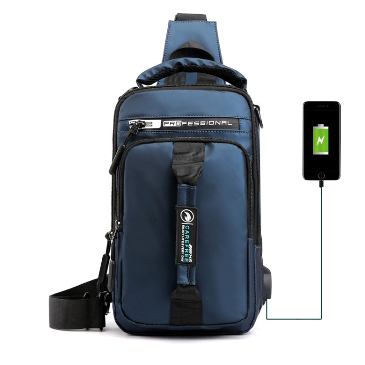 HaoShuai 1100-1 Men Chest Bag Multifunctional Single / Double Shoulder Backpack with External USB Charging Port Reluova