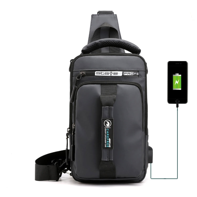 HaoShuai 1100-1 Men Chest Bag Multifunctional Single / Double Shoulder Backpack with External USB Charging Port Reluova