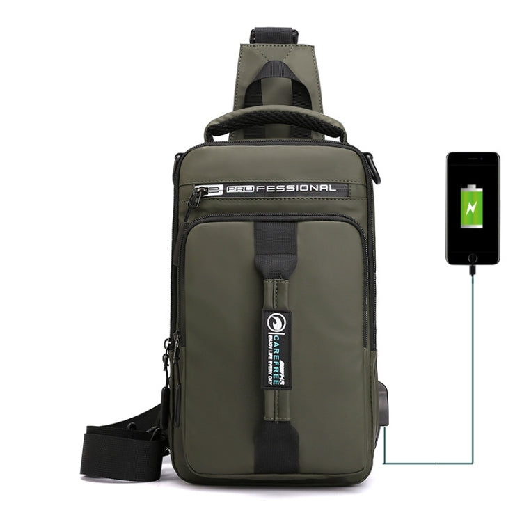 HaoShuai 1100-1 Men Chest Bag Multifunctional Single / Double Shoulder Backpack with External USB Charging Port Reluova