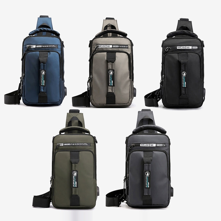 HaoShuai 1100-1 Men Chest Bag Multifunctional Single / Double Shoulder Backpack with External USB Charging Port Reluova