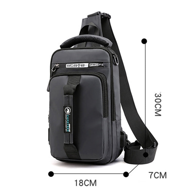 HaoShuai 1100-1 Men Chest Bag Multifunctional Single / Double Shoulder Backpack with External USB Charging Port Reluova