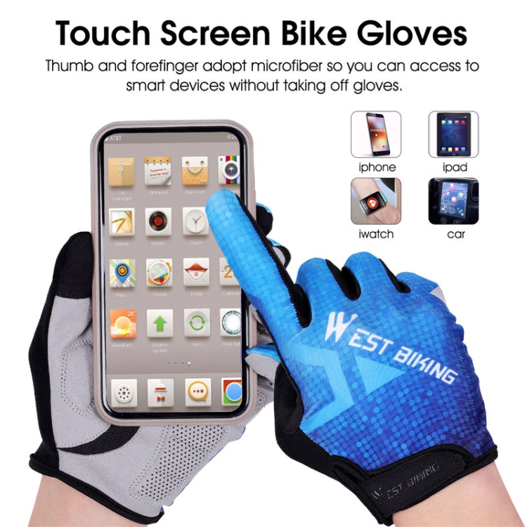 WEST BIKING YP0211216 Riding Gloves Bike Shock Absorption Touch Screen Full Finger Glove