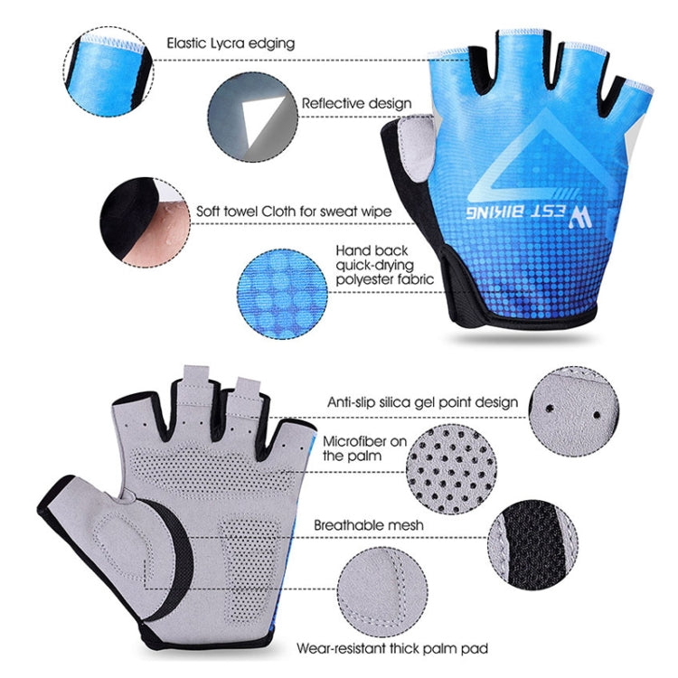 WEST BIKING YP0211215 Riding Gloves Summer Half Finger Breathable Outdoor Cycling Gloves