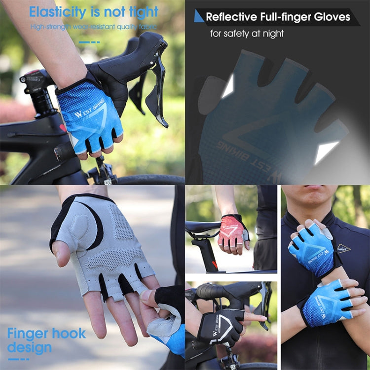 WEST BIKING YP0211215 Riding Gloves Summer Half Finger Breathable Outdoor Cycling Gloves