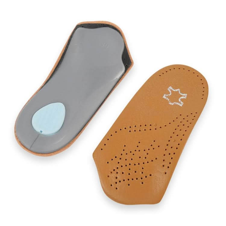 Cow Leather Arch Half Insole Flat Arch Support O-Leg Corrective Insole,Size: 35/36 Reluova