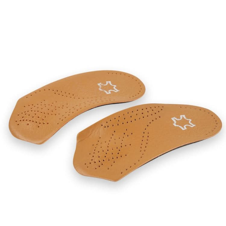 Cow Leather Arch Half Insole Flat Arch Support O-Leg Corrective Insole,Size: 35/36 Reluova