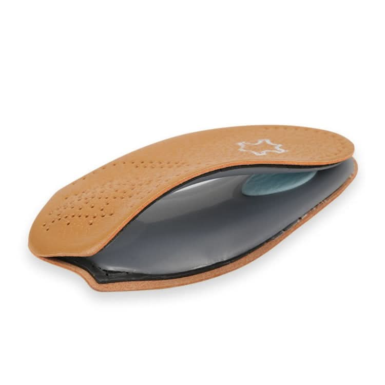 Cow Leather Arch Half Insole Flat Arch Support O-Leg Corrective Insole,Size: 35/36 Reluova